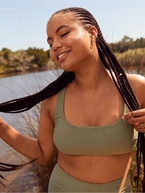 aerie Olive Green Scoop Swim Bralette
